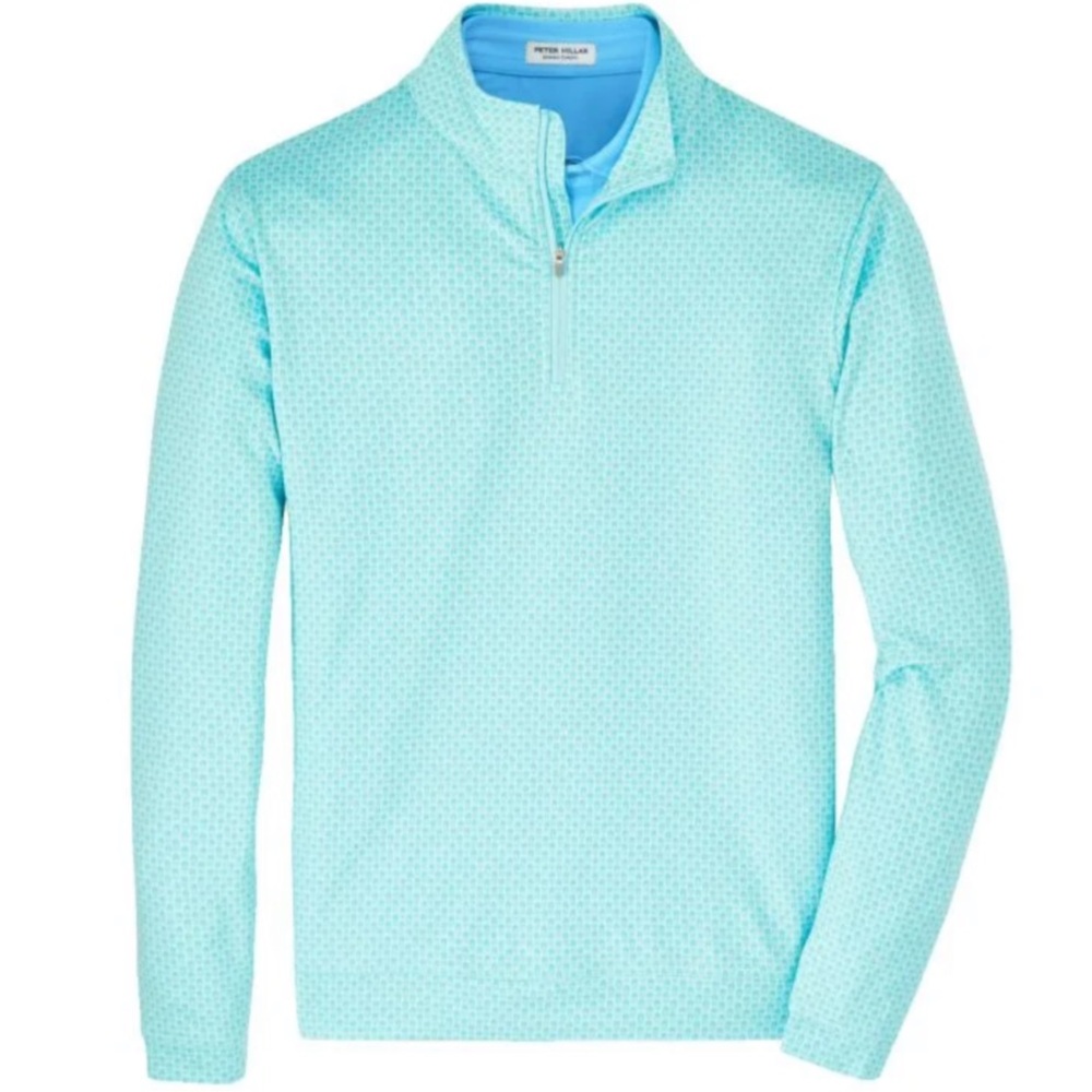 Peter Millar Perth Pina Skullada Performance Quarter-Zip Golf Pullover Men’s XL
